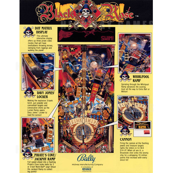 Black Rose Pinball (1992) - Brochure Back