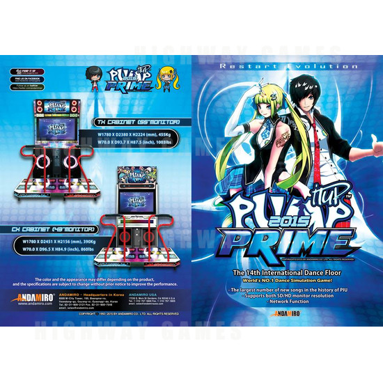 Pump It Up Prime 2015 TX 52" Arcade Machine - Flyer