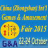 G&A 2015 - China (Zhongshan) International Game & Amusement Fair